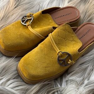 Lucky Brand Mustard Yellow Mules